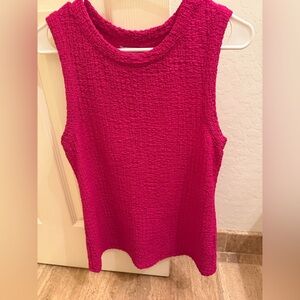 Sleeveless Textured Pink Top